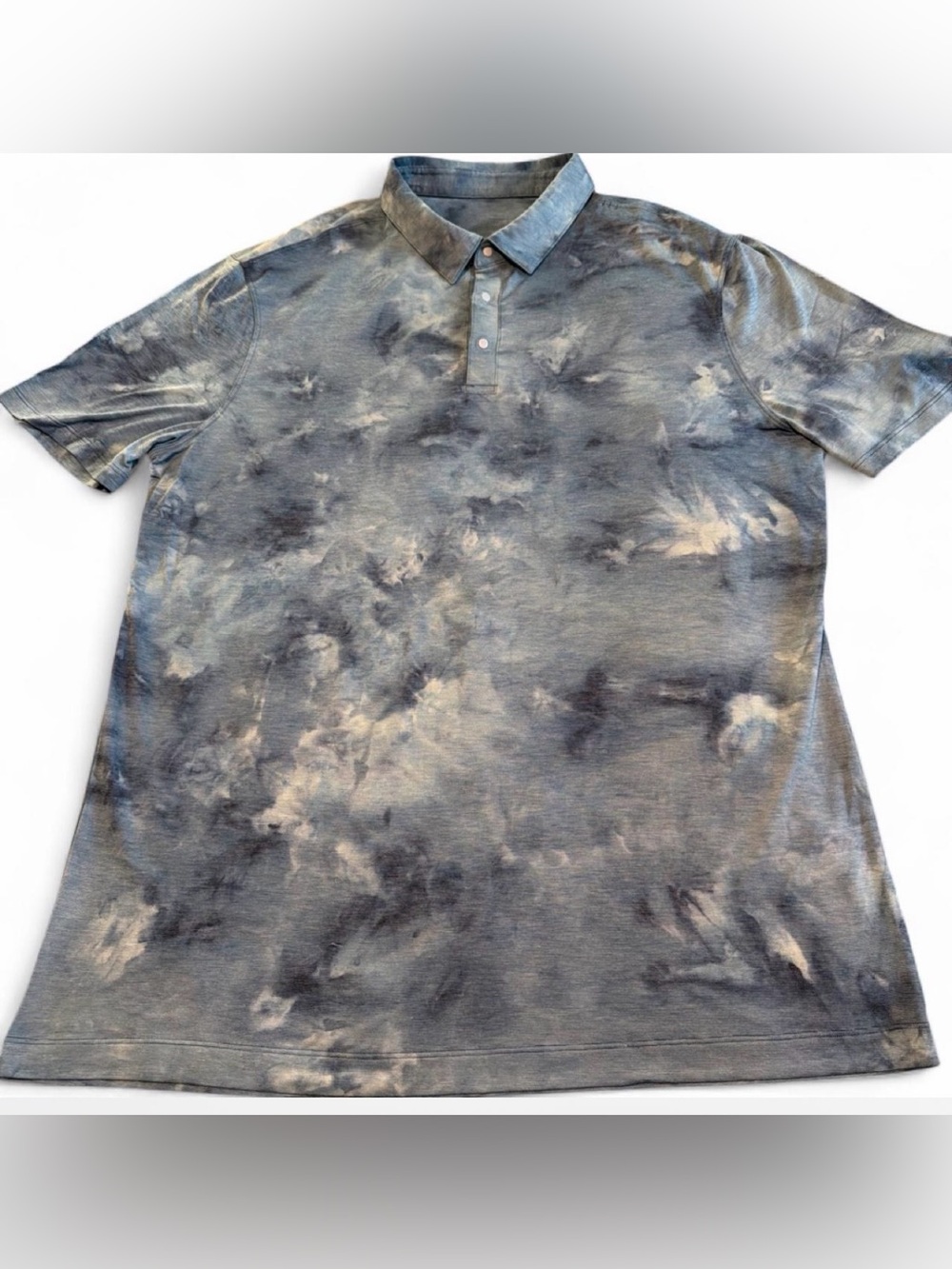 Lululemon Tie-Dye Blue Polo Shirt - Casual Men's Polo
